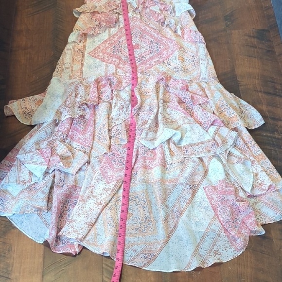 Misa Los Angeles Pink Long Ruffle Dress, US XS - Picture 6 of 7